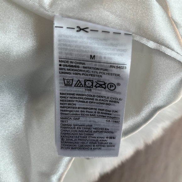 GAP Faux Fur Black/White Stripe Coat NEW - Picture 5 of 9